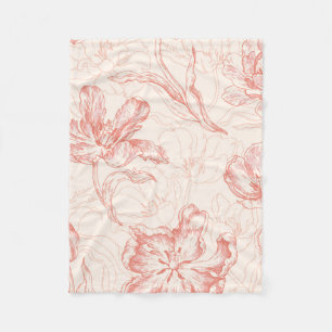 tulp bloemmotief fleece deken