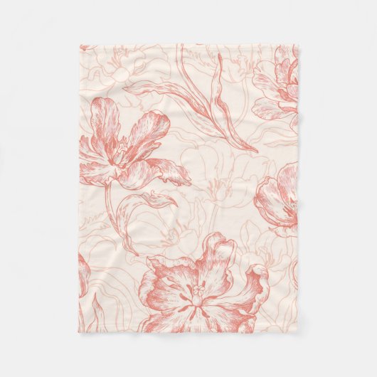  tulp bloemmotief fleece deken (Voorkant)