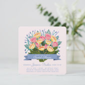 Tulp Boeket Bruids Douche Uitnodiging (Staand voorkant)