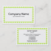 Tulp Border 3d - Chartreuse Green op White Visitekaartje (Voorkant / Achterkant)