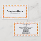 Tulp Border 3d - Oranje op White Visitekaartje (Voorkant / Achterkant)