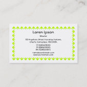 Tulp Border - Chartreuse Green op White Visitekaartje (Achterkant)