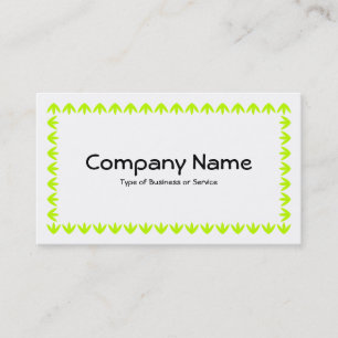 Tulp Border - Chartreuse Green op White Visitekaartje