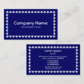 Tulp Border - White on Deep Navy Visitekaartje (Voorkant / Achterkant)