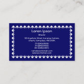 Tulp Border - White on Deep Navy Visitekaartje (Achterkant)