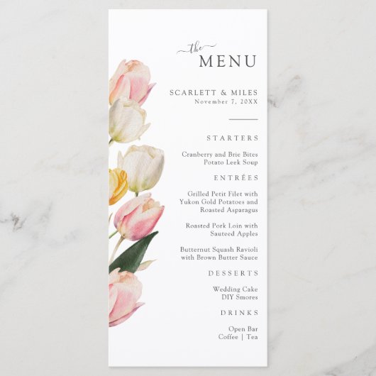 Tulp Bruiloft Menu (Voorkant)