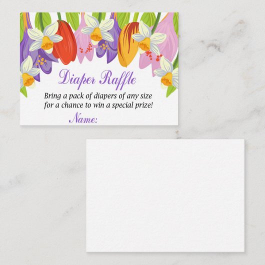 Tulp Diaper Raffle Tickets (Voorkant / Achterkant)