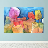 Tulp Fantasy Multi-Color Abstract Canvas afdrukken (Insitu (Houten vloer))