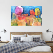Tulp Fantasy Multi-Color Abstract Canvas afdrukken (Insitu (Slaapkamer))