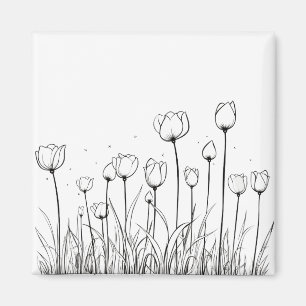 Tulp Flower Tulipa Floral Stencil Pattern-ontwerp Magneet