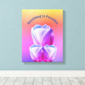 Tulp Flowers Alles is mogelijk Inspirerend Canvas Afdruk (Insitu (Houten vloer))