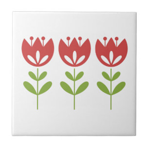 Tulp Flowers Simple Moderne Classic Red Natuur Tegeltje