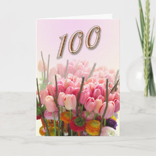Tulp Happy 100th Birthday Wenskaart Kaart