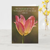 Tulp in de zon Bijbeltekst kaart Jesaja 60:1 (Gele Bloem)