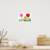 Tulp, Japanse houtblokkunst Poster (Keuken)