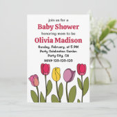 Tulp Kleurrijke Bloementulp Baby shower Kaart (Staand voorkant)