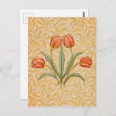 Tulp  koraal rustieke grillige wervelingen briefkaart (Voorkant / Achterkant)