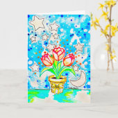 Tulp Kunst Kaart (Gele Bloem)