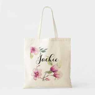 Tulp Magnolia Bruiloft Gepersonaliseerde bruidsmei Tote Bag