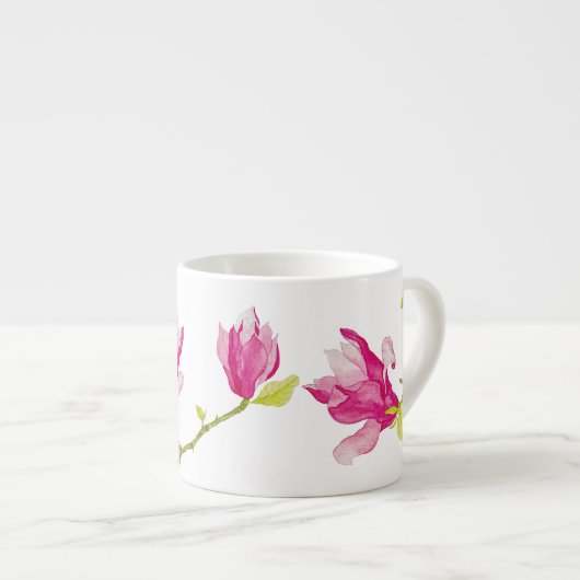 Tulp Magnolias op een Espresso Mok (Voorkant rechts)