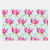 Tulp Magnolia's op een wikkelpapier Set Inpakpapier Vel (Voorkant 2)