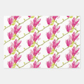 Tulp Magnolia's op een wikkelpapier Set Inpakpapier Vel (Voorkant)