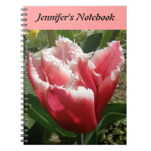 Tulp met roze franje Aangepaste notitieboekje Notitieboek