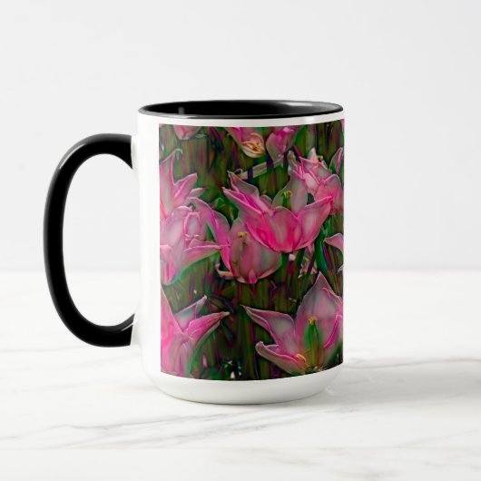 Tulp Mok met open, donkerroze Tulpen (Links)