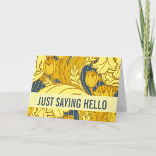 Tulp Patronenprint: Geel Blauw Art Nouveau Kaart