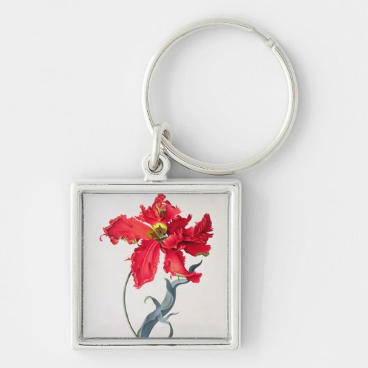Tulp: Perroquet Rouge Sleutelhanger (Voorkant)