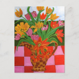 Tulp Picknick Kunst van Susan Payne-Trutna Briefkaart