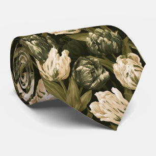 Tulp Print Echtgenoot Zomer Bruiloft Stropdas