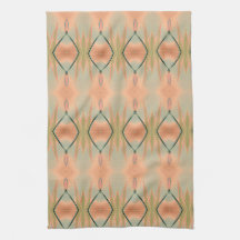 Tulp Print Theedoek In Roze Koraal En Teal
