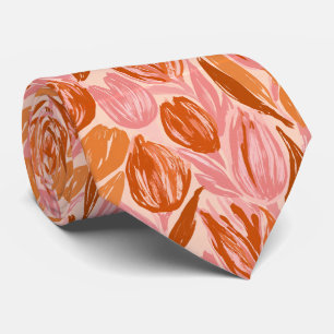 Tulp Print Vader Bruidegom Bestemming Trouwen Stropdas