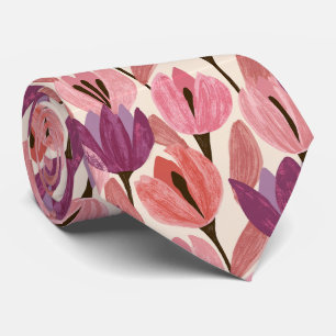 Tulp Print Vader Bruidegom Ontvangst Trouw Stropdas