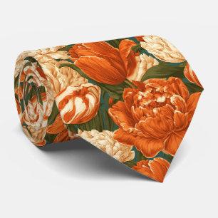 Tulp Print Vader Dag Wilde Bloem Bruiloft Stropdas