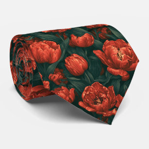 Tulp Print Verlovingsfeest Boho Bruiloft Stropdas