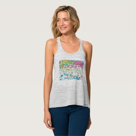 Tulp Racerback Top (grijs) w / Drijvend effect (Volledige Voorkant)
