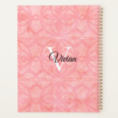 Tulp Roze Batik Elegante Monogram Naam Planner (Achterkant)