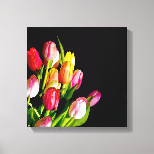 Tulp schilderen - Oorspronkelijke blokkunst Canvas Afdruk