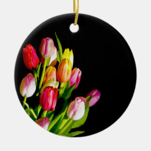 Tulp schilderen - Oorspronkelijke blokkunst Keramisch Ornament