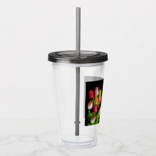 Tulp schilderen - Oorspronkelijke blowerende kunst Acryl Drinkbeker