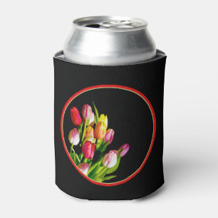 Tulp schilderen - Oorspronkelijke blowerende kunst Blikjeskoeler