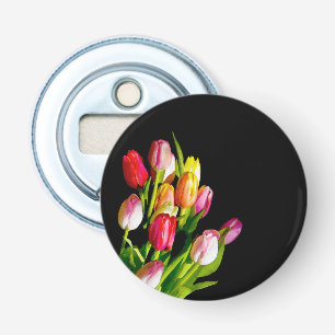 Tulp schilderen - Oorspronkelijke blowerende kunst Button Flesopener