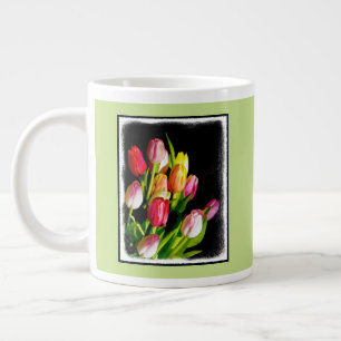 Tulp schilderen - Oorspronkelijke blowerende kunst Extra Grote Beker