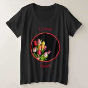 Tulp schilderen - Oorspronkelijke blowerende kunst Grote Maat T-shirt