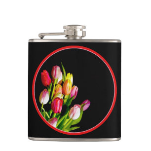 Tulp schilderen - Oorspronkelijke blowerende kunst Heupfles