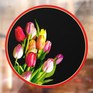 Tulp schilderen - Oorspronkelijke blowerende kunst Raamsticker