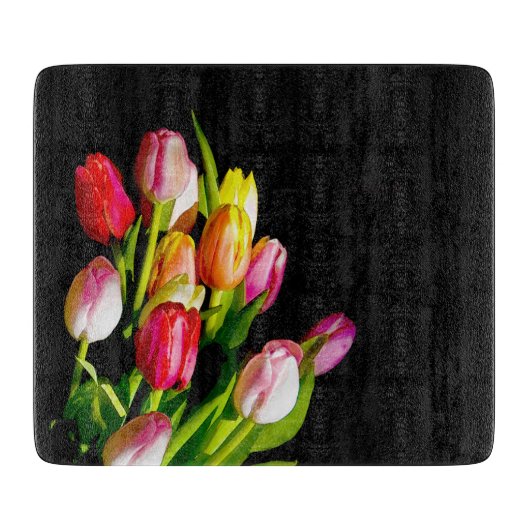 Tulp schilderen - Oorspronkelijke blowerende kunst Snijplank (Voorkant)