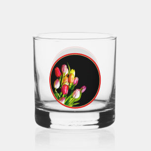 Tulp schilderen - Oorspronkelijke blowerende kunst Whisky Glas